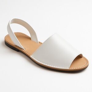 Dino Pons Menorca White Leather Sandals Slip On Coastal size 37 / 7 US